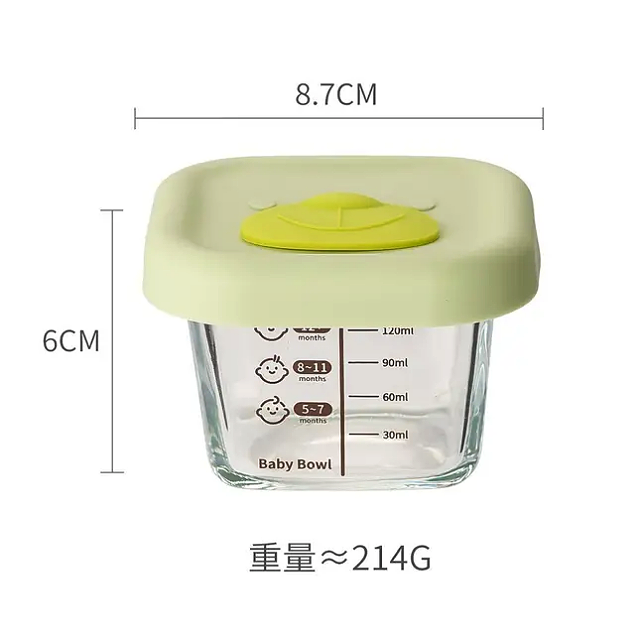 Glass Baby Food Storage Jar with Silicone Lid
