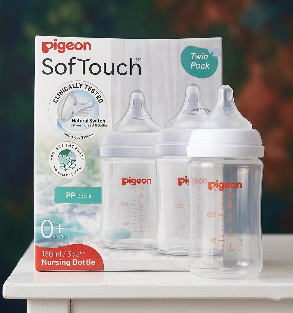 Pigeon SofTouch Nursing PP Bottle Twin Pack. (MADE IN JAPAN)