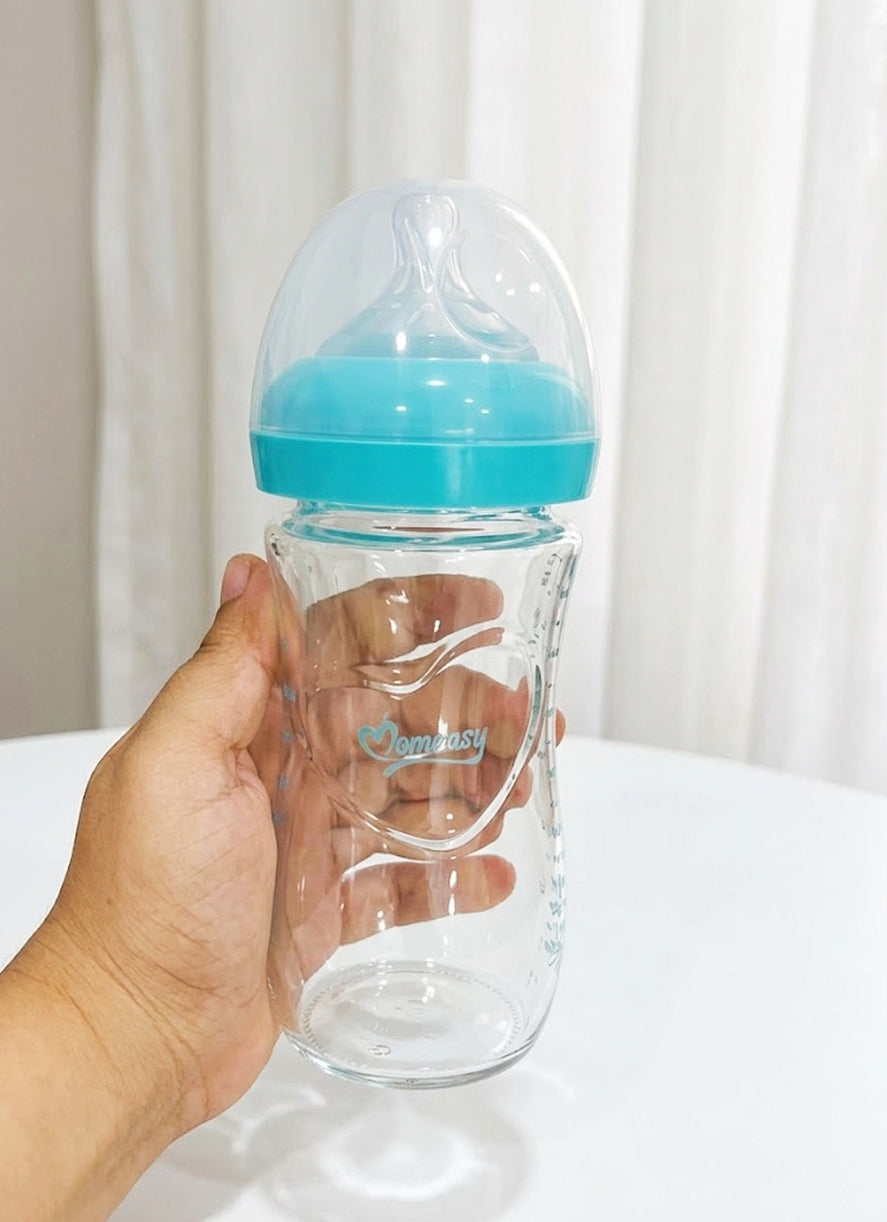 Momeasy Wide-Neck Glass Baby Bottle 240ml
