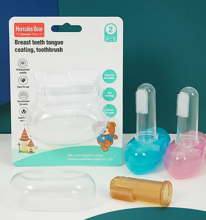 Newborn baby silicon gum finger brush.
