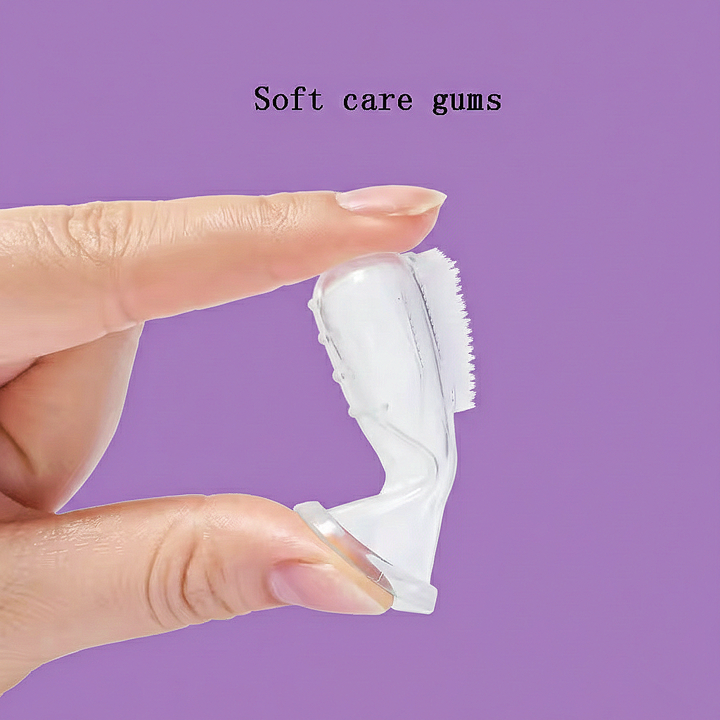 Newborn baby silicon gum finger brush.