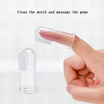Newborn baby silicon gum finger brush.