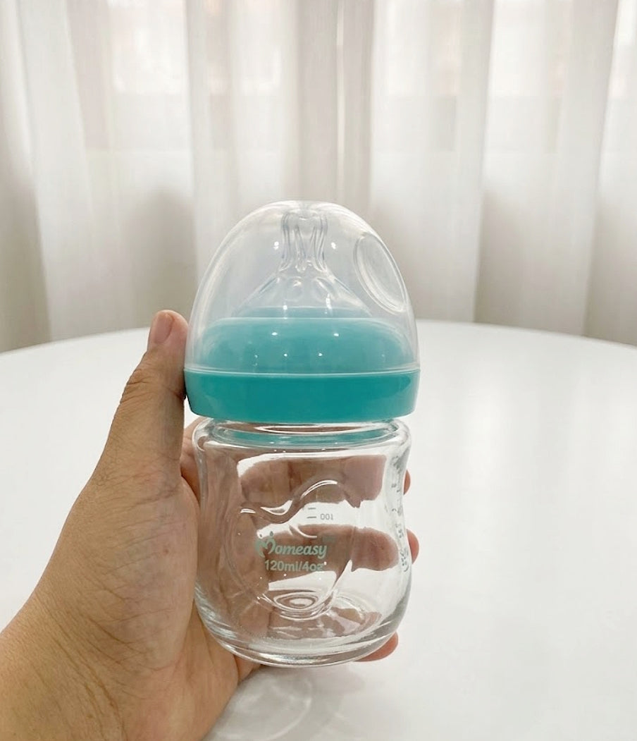 Momeasy Wide-Neck Glass Feeding Bottle (120ml / 4oz)
