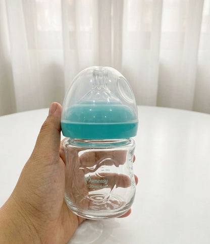 Momeasy Wide-Neck Glass Feeding Bottle (120ml / 4oz)