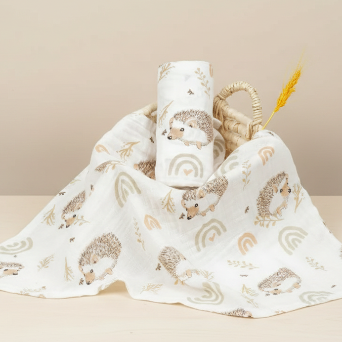 100% Organic Bamboo Cotton Moslin Swaddle .4 layer.