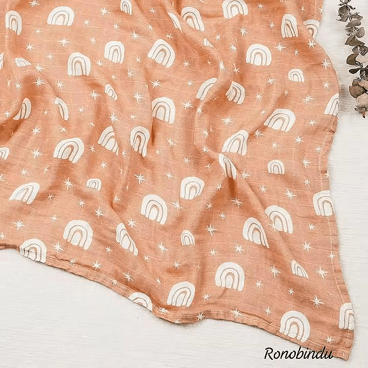 100% Organic Bamboo Cotton Moslin Swaddle .4 layer.