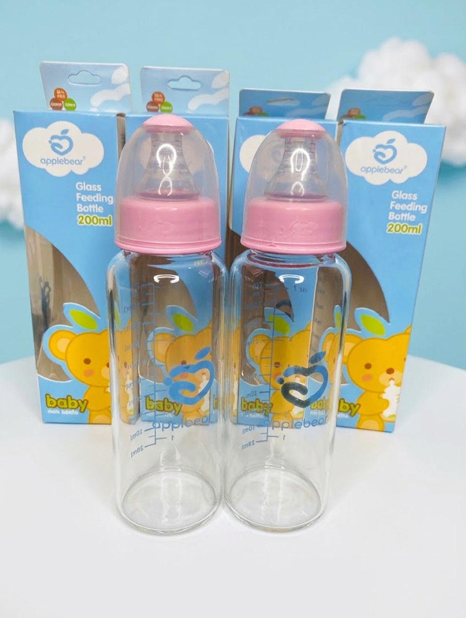 Applebear Glass Feeding Bottle (200ml)