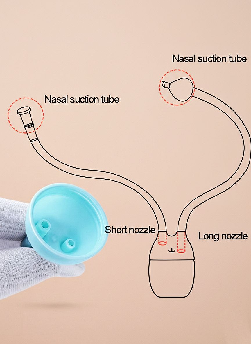 Baby nose aspirator with tweezer and cleaning tool set .