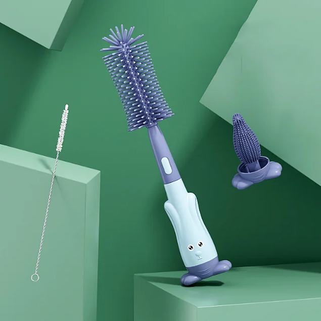 3-in-1 Silicone Baby Bottle Brush Set