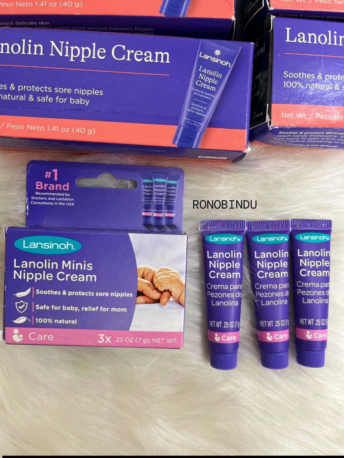 Lansinoh Lanolin Minis nipple cream.