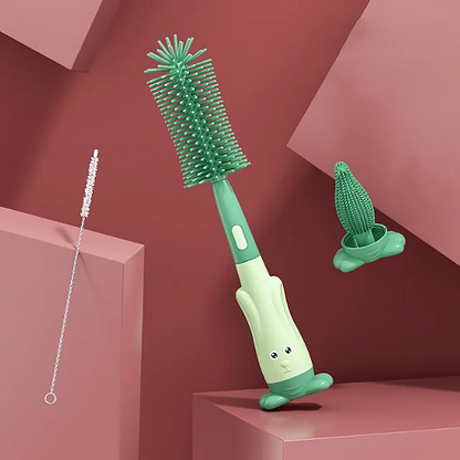 3-in-1 Silicone Baby Bottle Brush Set