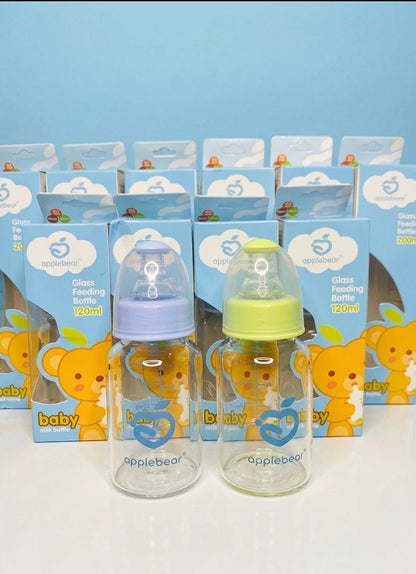 Applebear Glass Feeding Bottles (120ml)