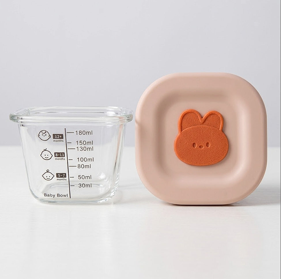 Glass Baby Food Storage Jar with Silicone Lid