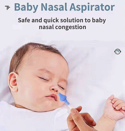 Baby manual nasal aspirator with cleaning tool set.