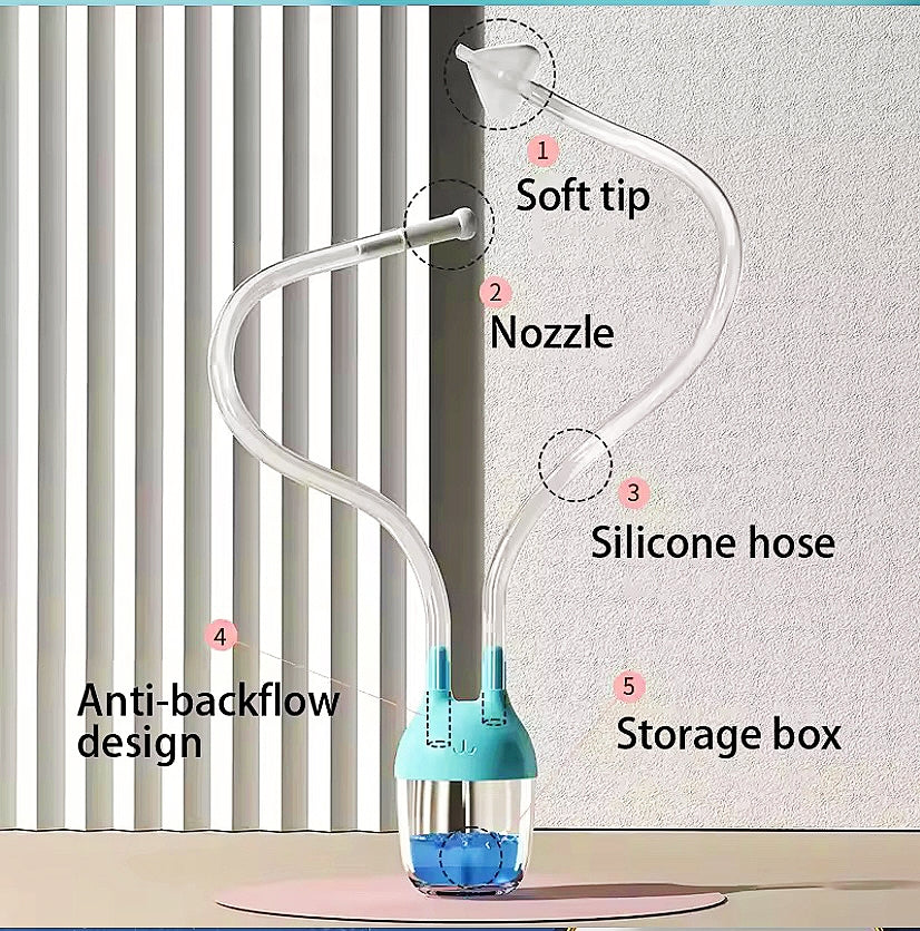 Baby nose aspirator with tweezer and cleaning tool set .