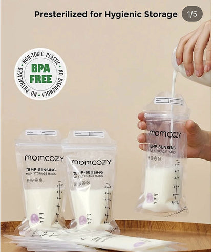 Momcozy breastmilk storage bags. (10 pcs) (disposable)