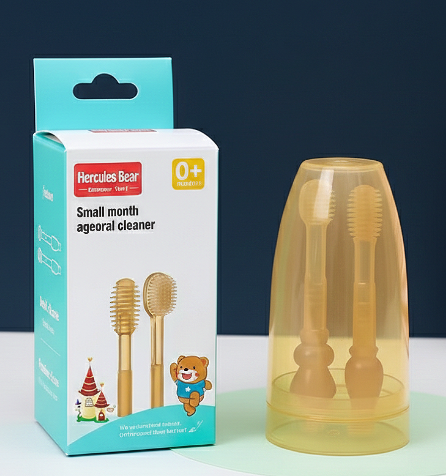 Baby silicon mouth cleaner brush set .