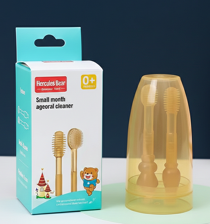 Baby silicon mouth cleaner brush set .