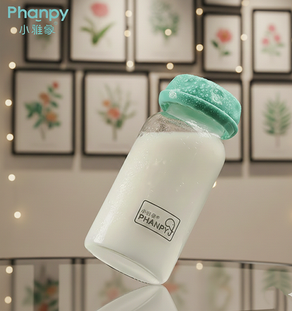 Breastmilk glass storage bottles.