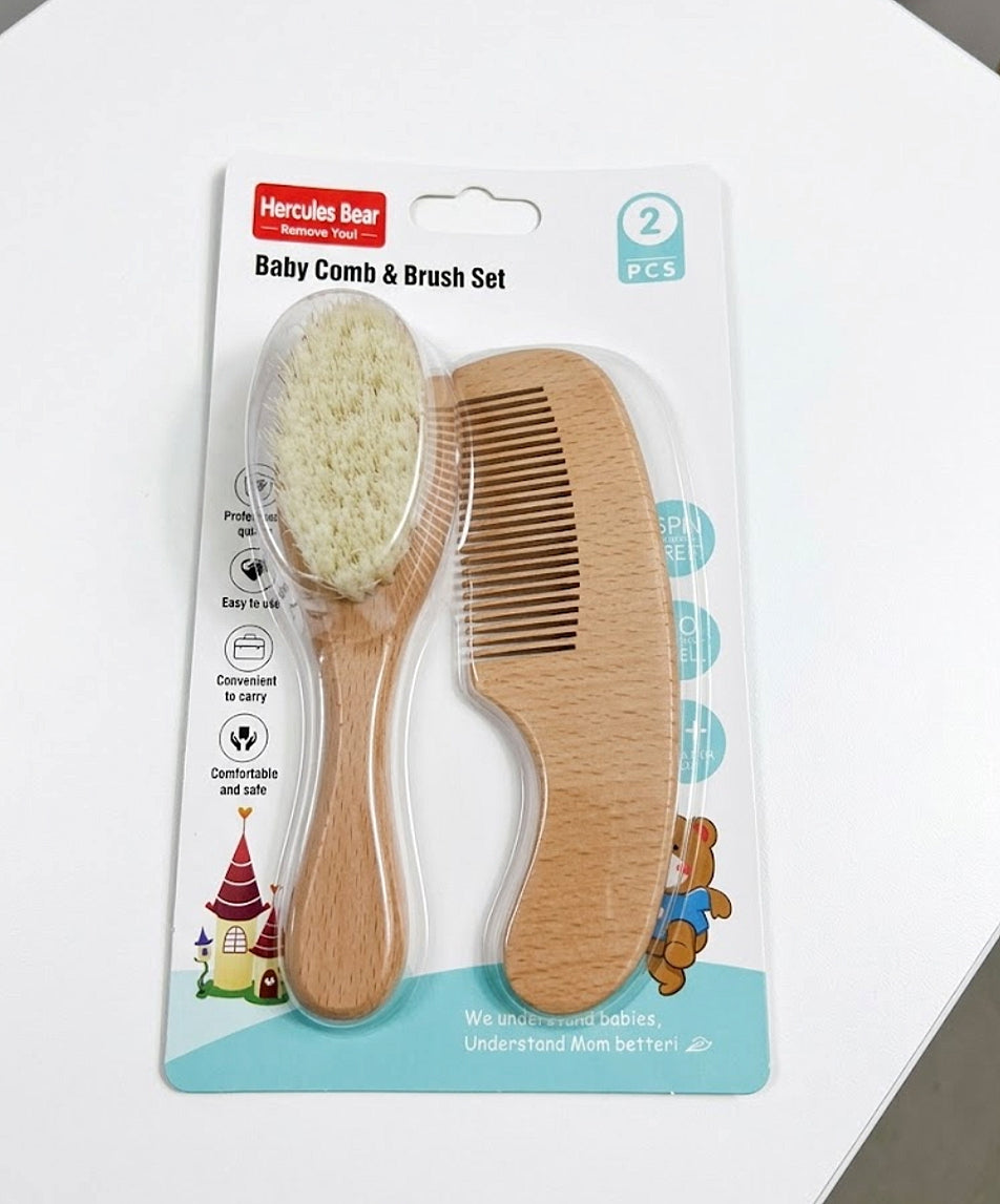 Hercules Bear 2-Piece Baby Comb & Brush Set