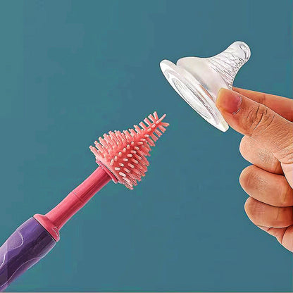 Silicon bottle or pump parts cleansing brush set.