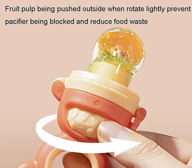 Silicon fruit pacifier with 2 extra nipples and box