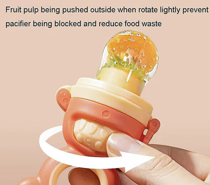 Silicon fruit pacifier with 2 extra nipples and box