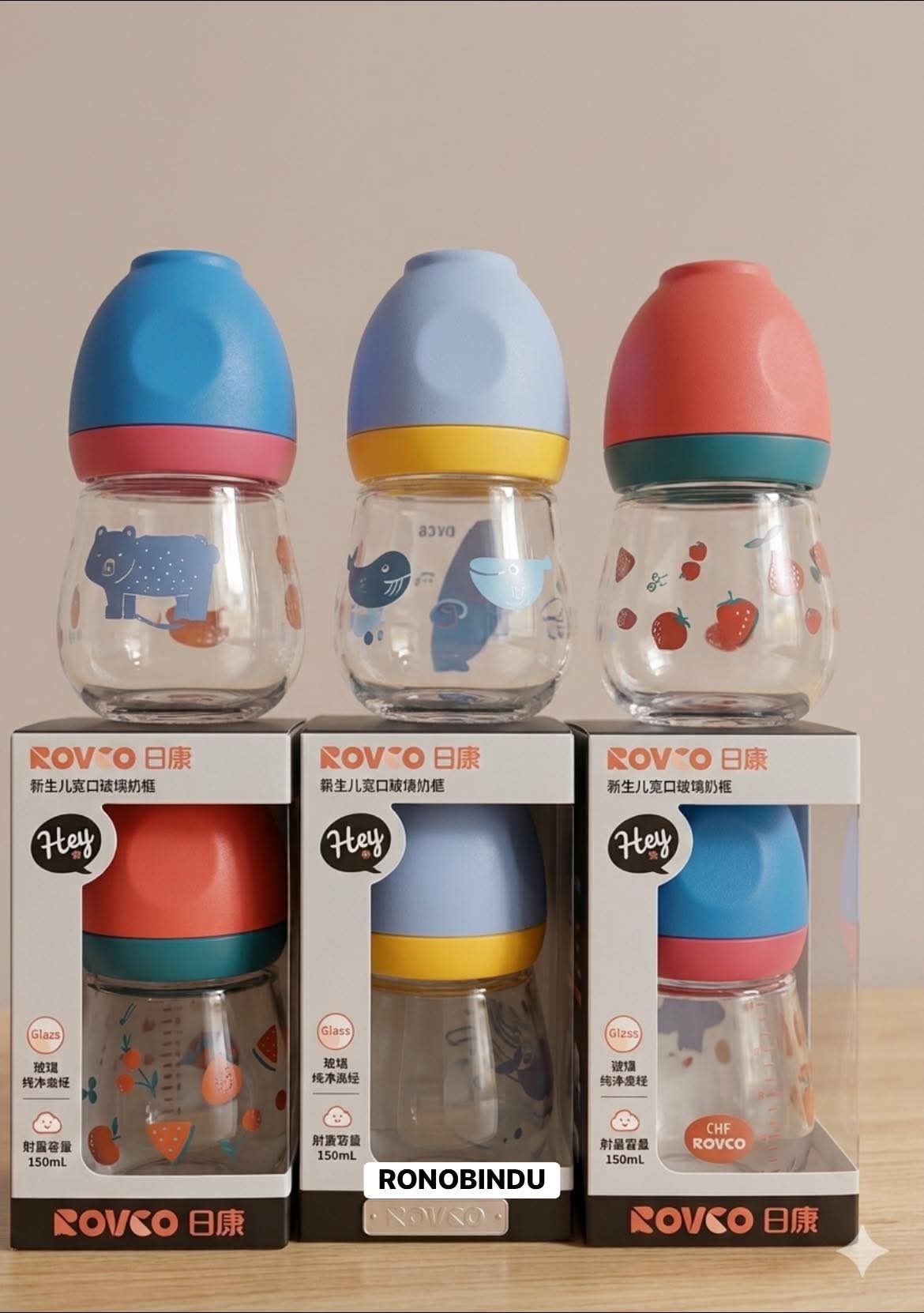 Rovco Wide-Neck Glass Bottle (150ml)