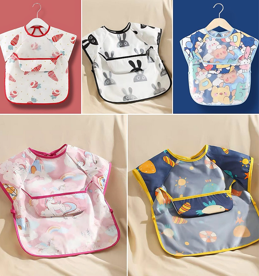 Baby cloth half sleeve bib.