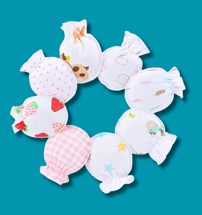 Premium quality Baby cotton mittens. (3 pairs)