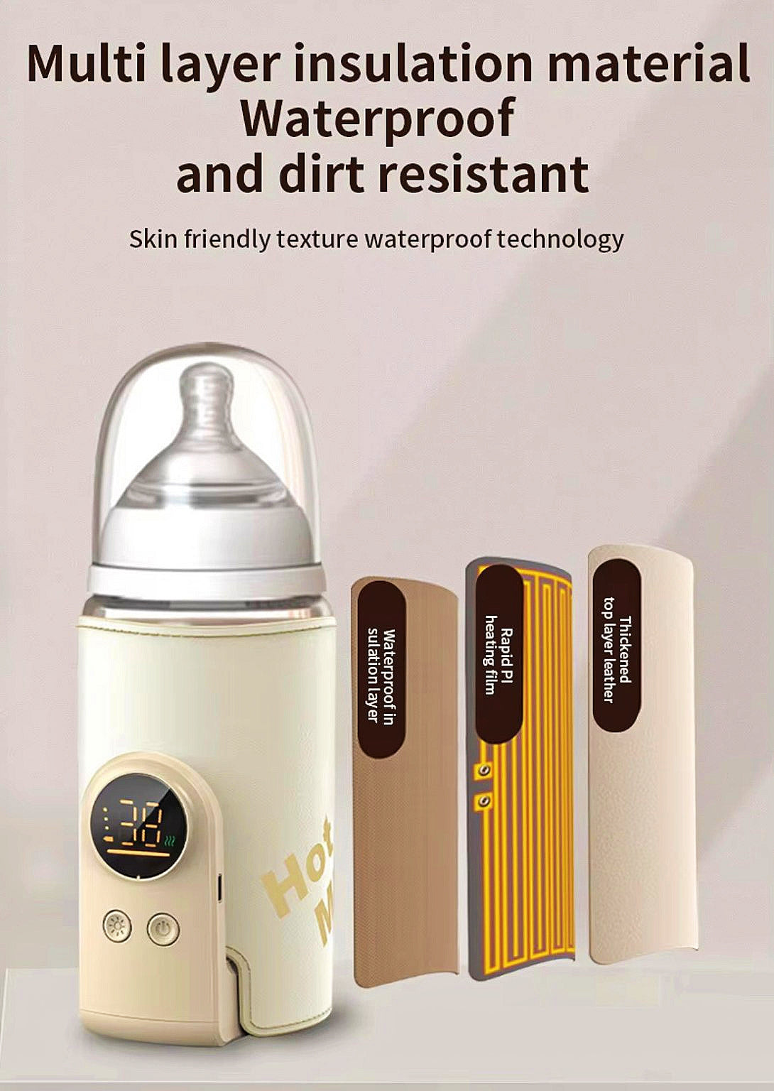 RECHARGABLE PORTABLE BABY BOTTLE WARMER.