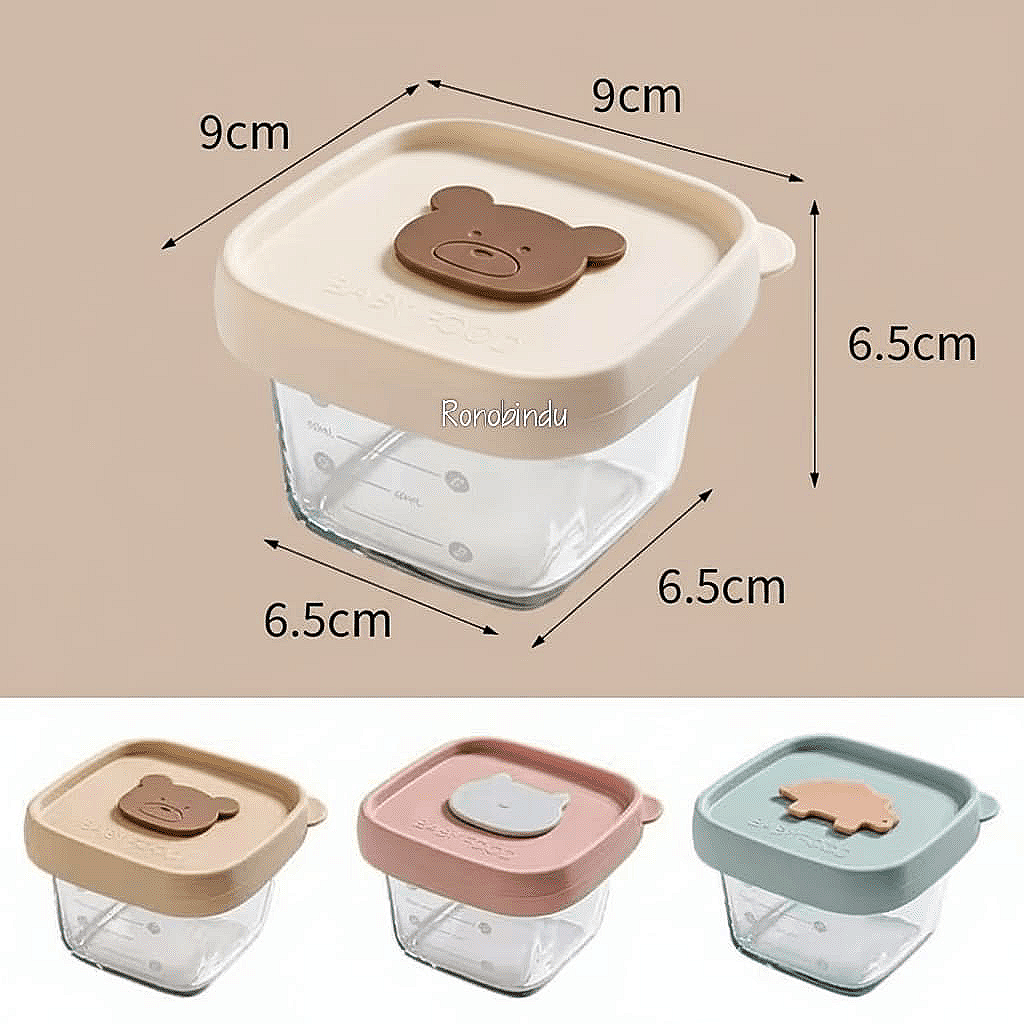 Premium quality Baby glass and silicon food containers.