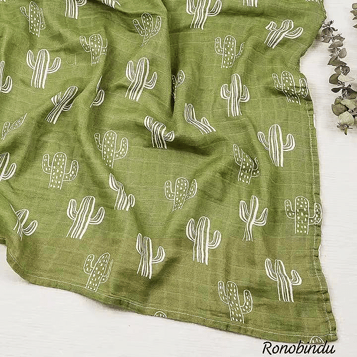 100% Organic Bamboo Cotton Moslin Swaddle .4 layer.