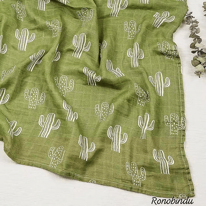100% Organic Bamboo Cotton Moslin Swaddle .4 layer.