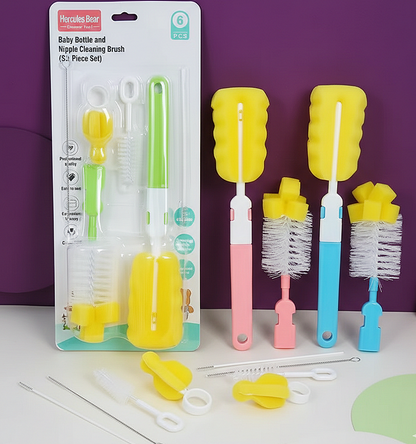 6 pcs baby feeder or pump parts cleaning sponge brush set .