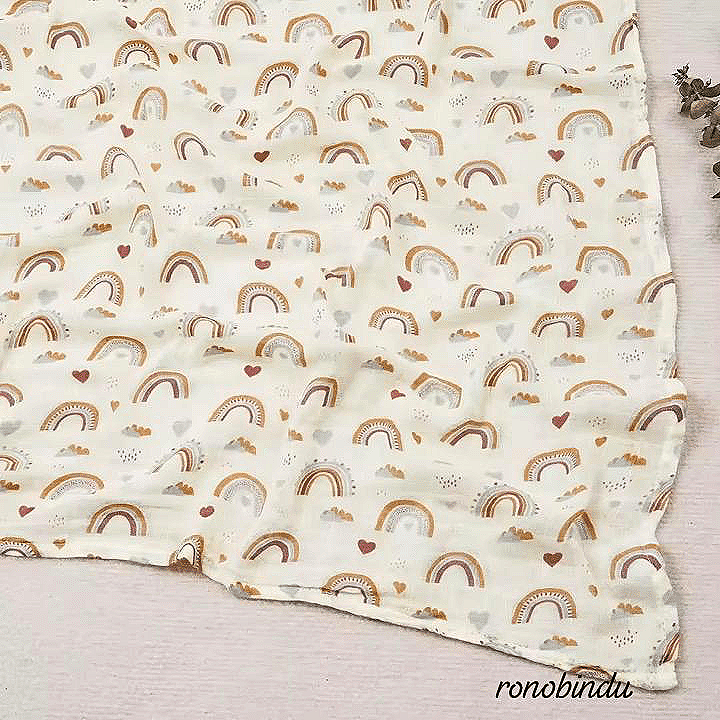 100% Organic Bamboo Cotton Moslin Swaddle .4 layer.