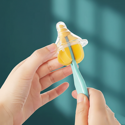2 pcs baby feeder or pumping parts cleaning sponge brush set .