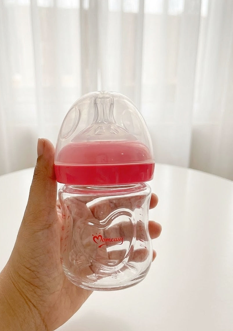 Momeasy Wide-Neck Glass Feeding Bottle (120ml / 4oz)