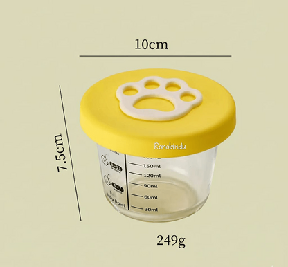 Baby glass and silicon food containers.