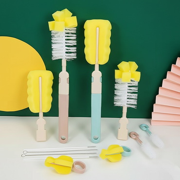6 pcs baby feeder or pump parts cleaning sponge brush set .