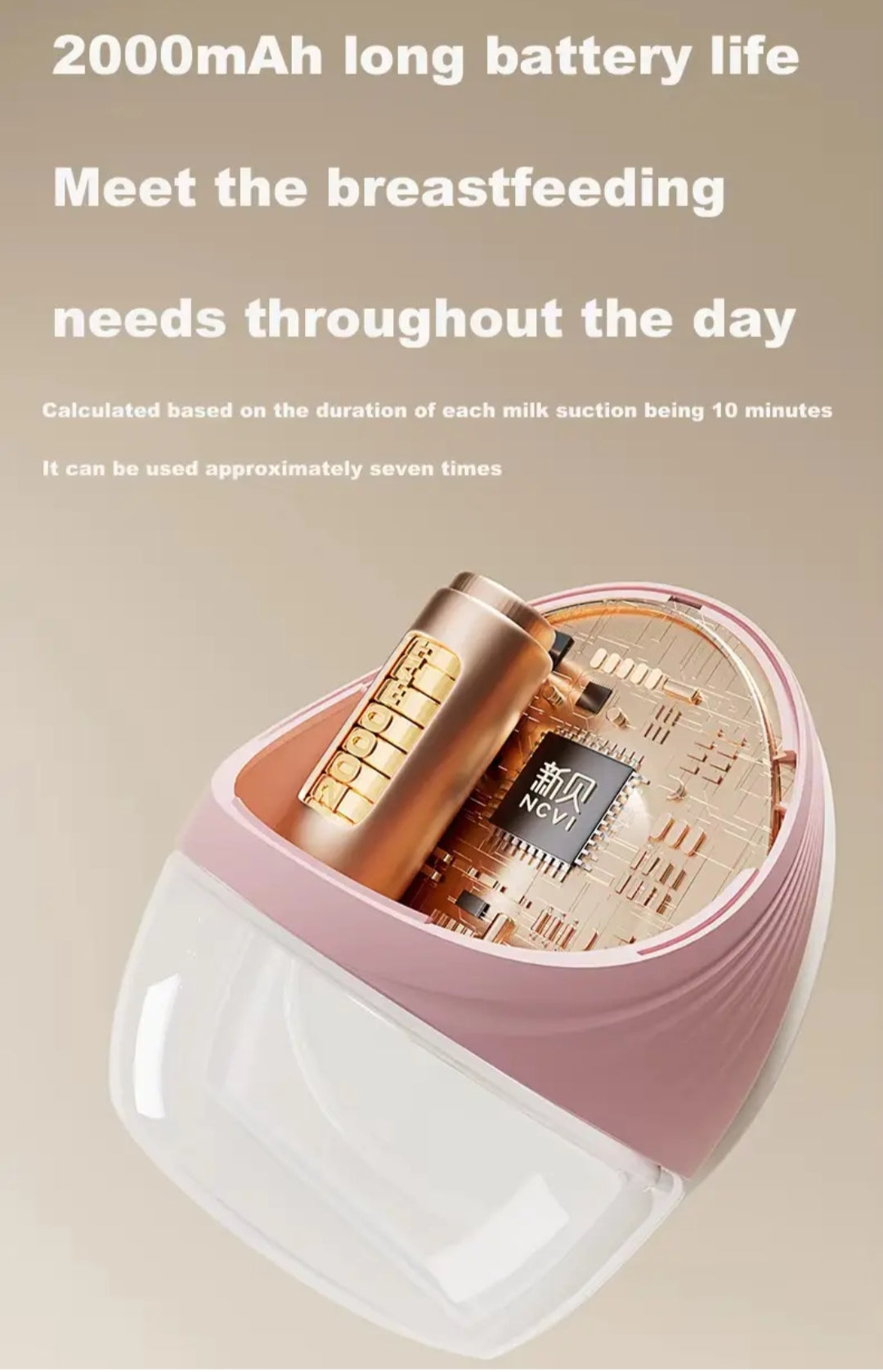 NCVI 8161 Heated Wearable single Breast Pump.(US Verient)