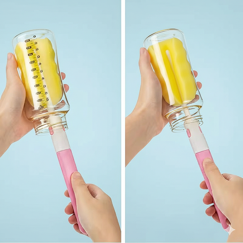 6 pcs baby feeder or pump parts cleaning sponge brush set .