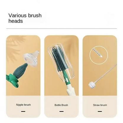 3-in-1 Silicone Baby Bottle Brush Set