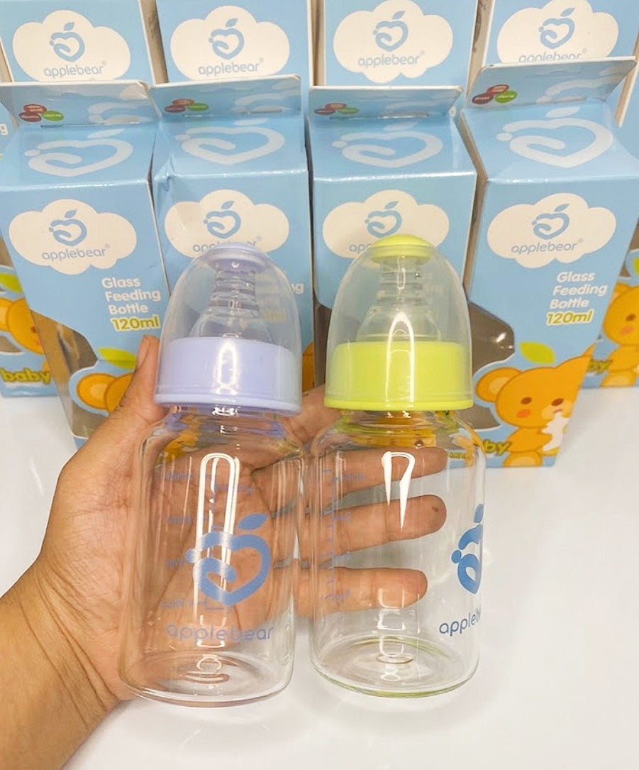Applebear Glass Feeding Bottles (120ml)