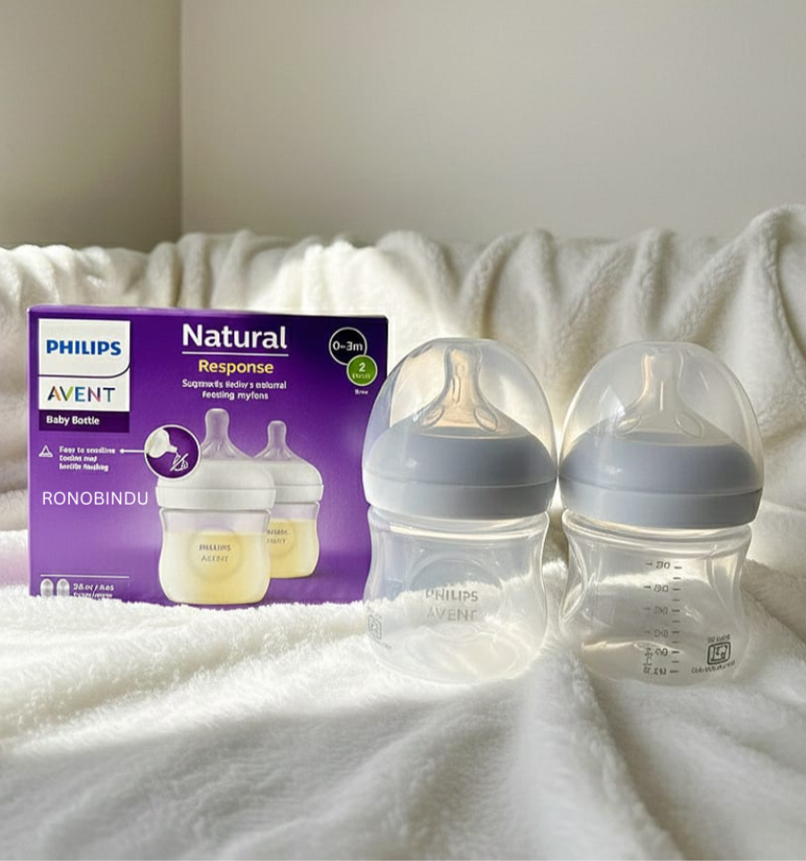 Avent Philips Natural Response 125ml twin pack baby bottles.